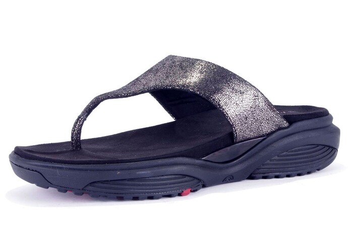 ITHAKA XSENSIBLE ZWART METALLIC Sandals Caland Schoen